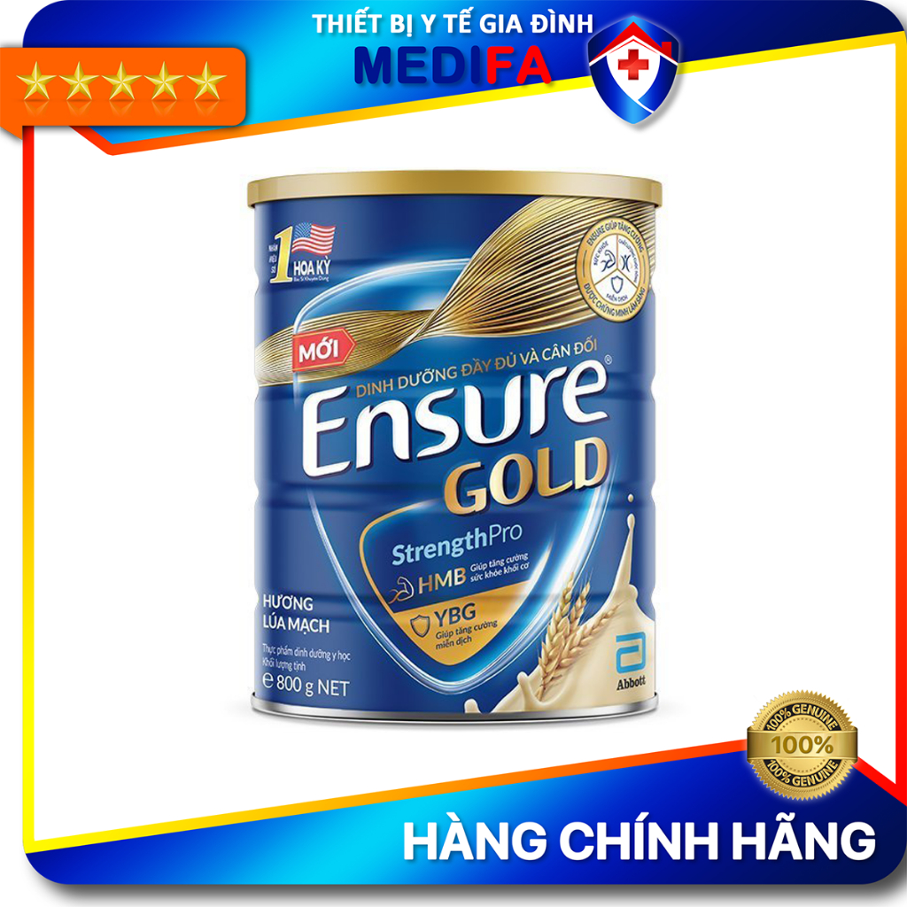 Sữa Bột Ensure Gold Abbott (HMB) 850g/800g Hương Lúa Mạch