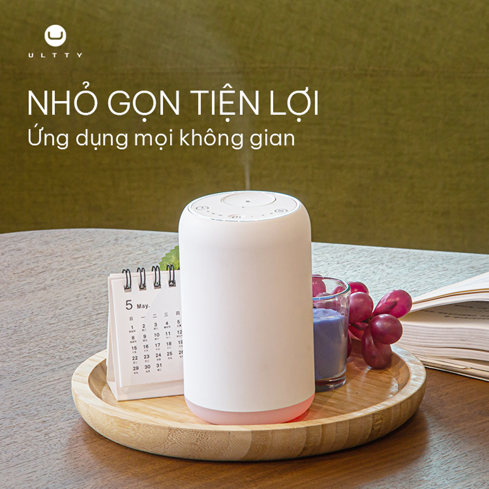 Máy Khuếch Tán Tinh Dầu U ULTTY Aroma – 3 Mức Lan Tỏa Hương, Đèn LED Thư Giãn, Thiết Kế Nhỏ Gọn, Sang Trọng, Tiện Lợi