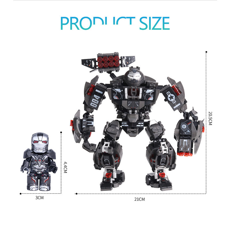 Đồ Chơi Lắp Ghép Xếp Hình Robot Siêu Anh Hùng Người Sắt MK44 Mech Anti Hụlk Buster No.LY76028-13 Với 820+ Mảnh Ghép