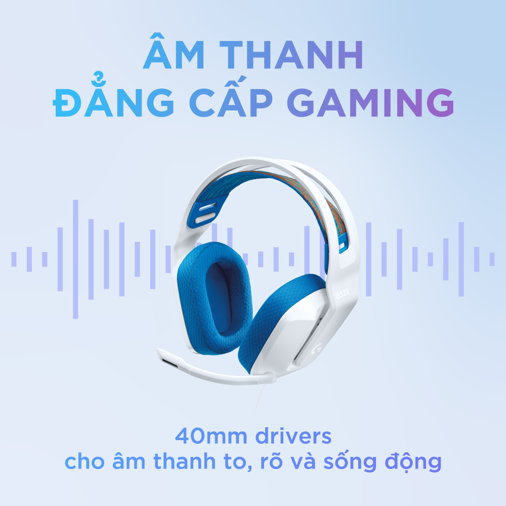 Tai Nghe game có dây Logitech G335 - Mic gập để Mute, Jack 3.5mm, Đệm tai Memory Foam, Nhẹ 240g, Tương thích PC/ PS4 PS5/ Xbox/ Nitendo - Hàng chính hãng