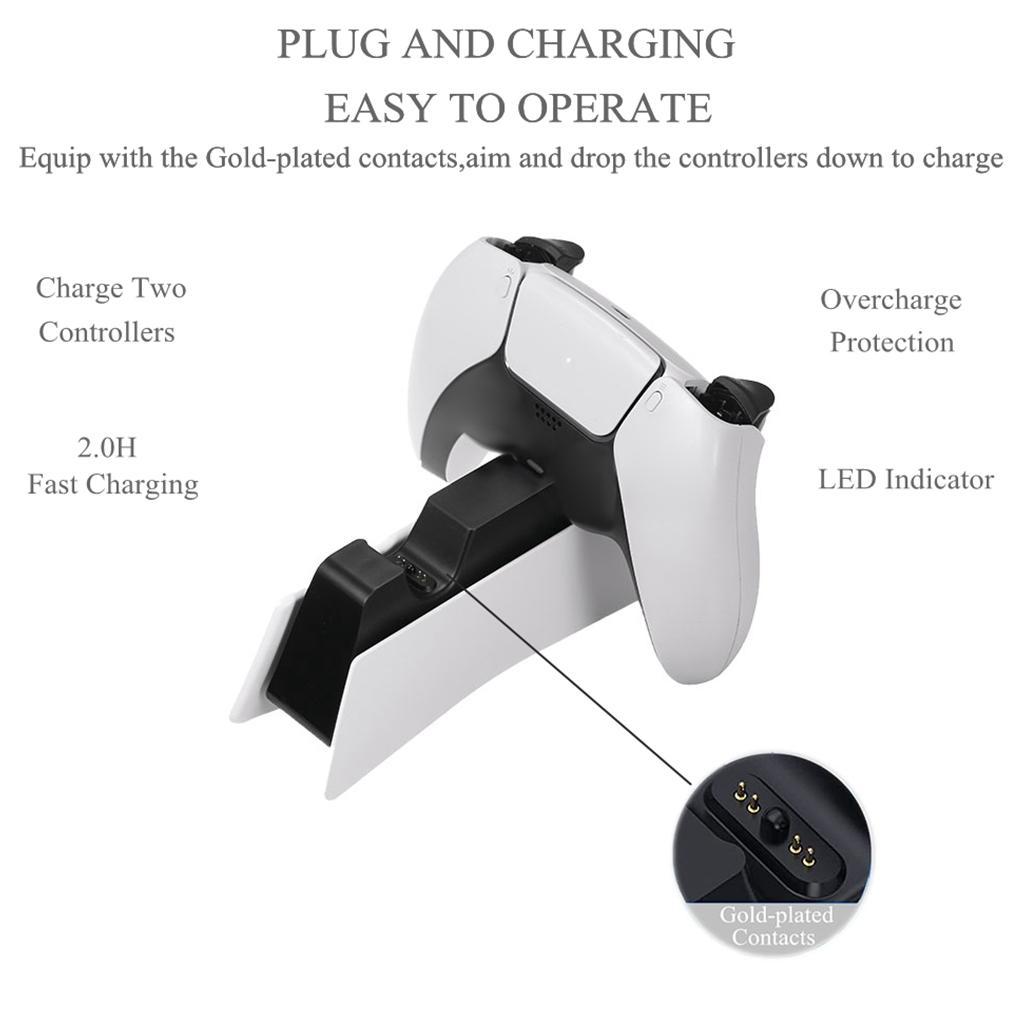 Controller Charger Station, Fast Type C Charging ,DualSense Controller Charging Dock ,for 5 Controllers for PS5 Controllers Gamepads