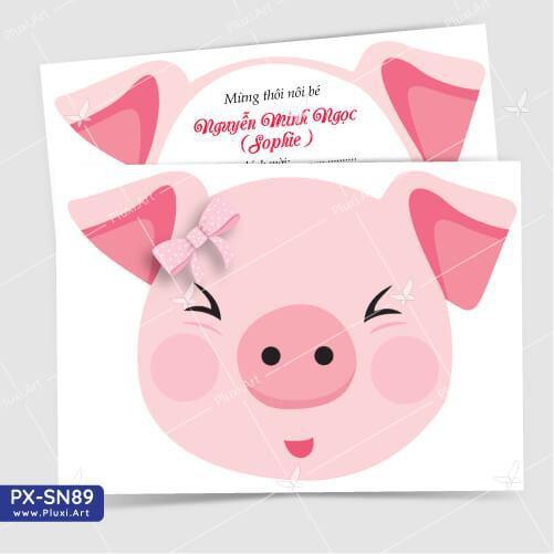 Thiệp thôi nôi – sinh nhật theo yêu cầu Pluxi