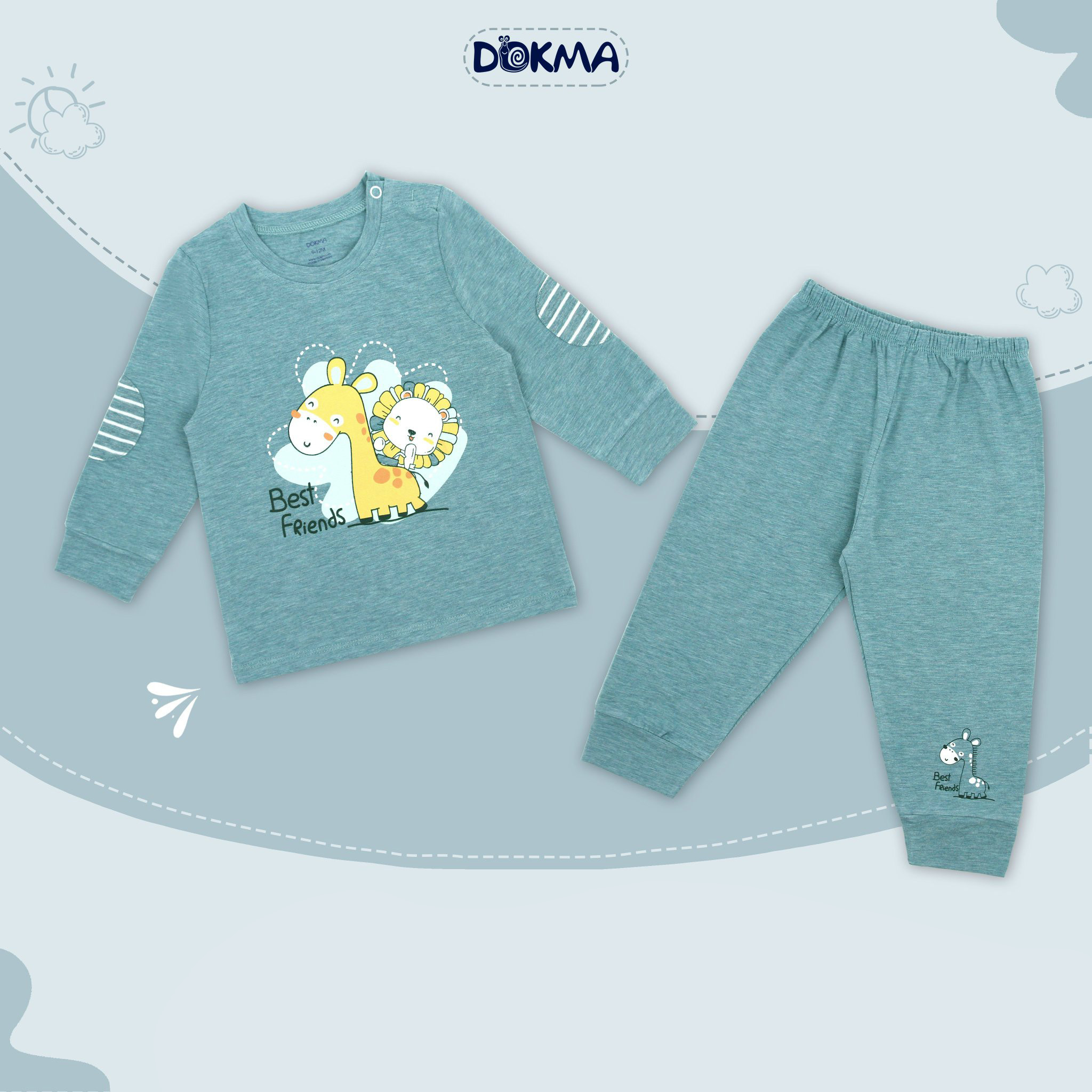 DMB492 Bộ quần áo cài vai dài tay Dokma (9-36M)