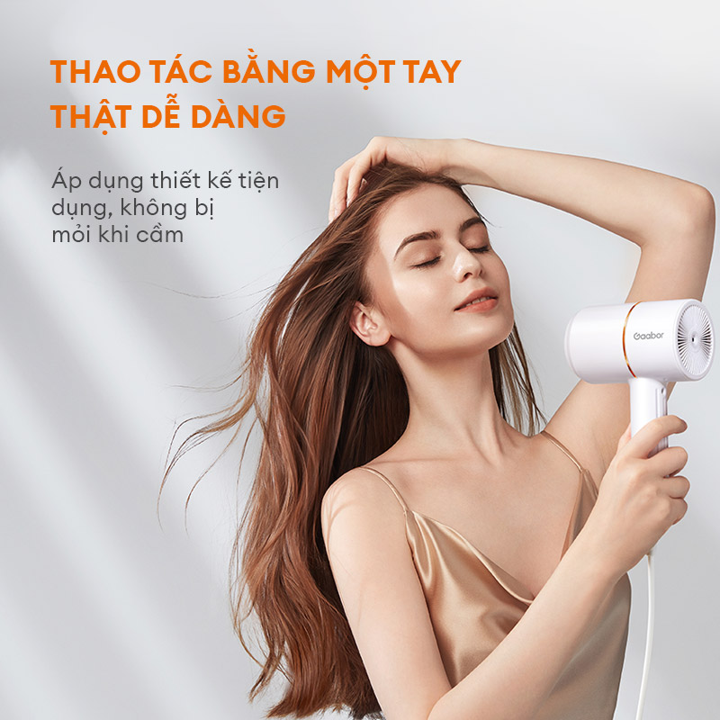 Máy sấy tóc 2 chiều GAABOR GHD-N700A ánh sáng xanh 3 mức gió cao cấp - Hàng chính hãng