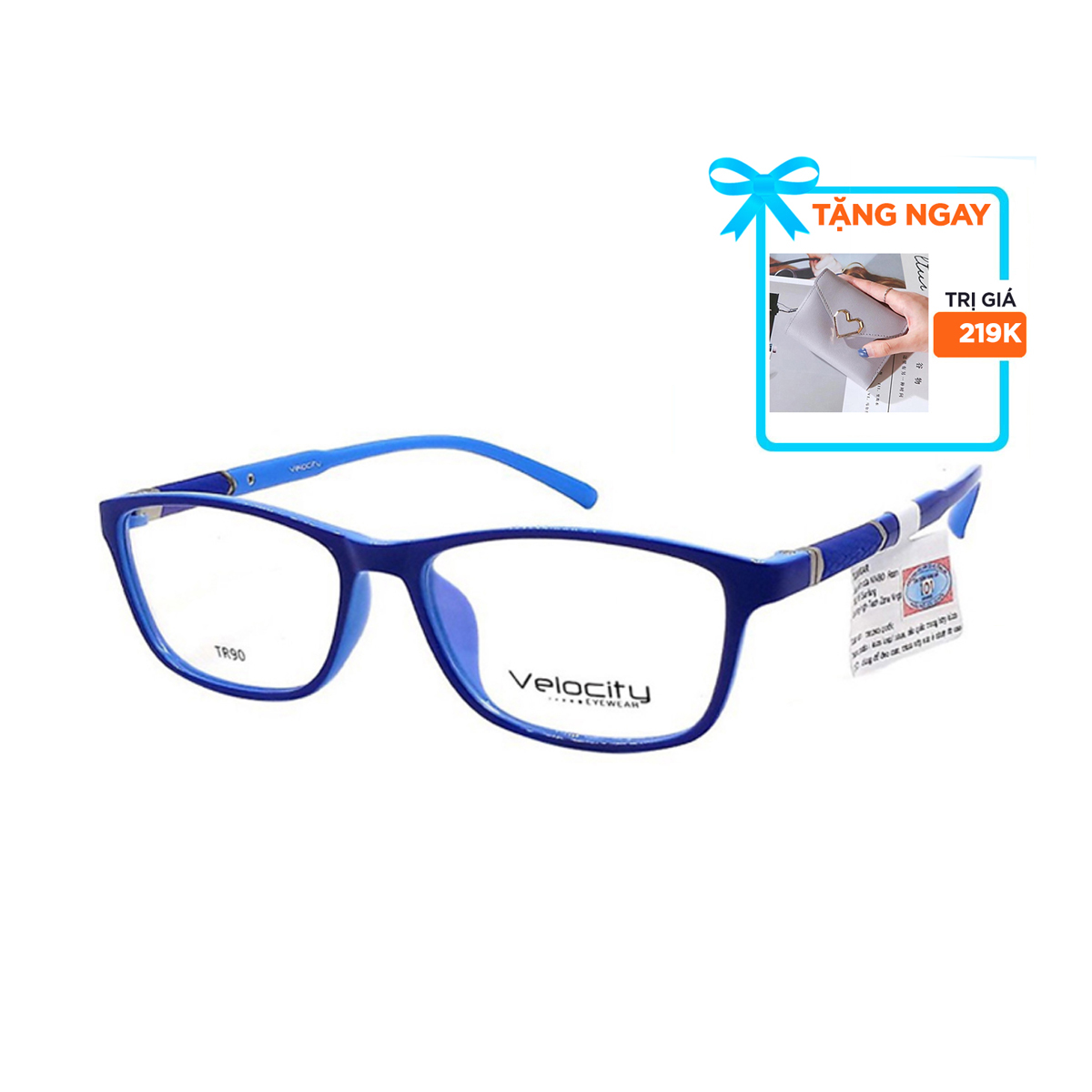 Gọng kính, mắt kính chính hãng VELOCITY VL36459 162 - Tặng 1 ví cầm tay (màu ngẫu nhiên)