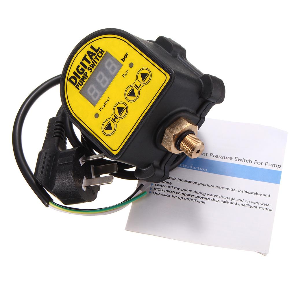 Tự Động 10BAR Kỹ Thuật Số Công Tắc Áp Lực Điều Khiển 220V cho Nước Ail Bơm Khí