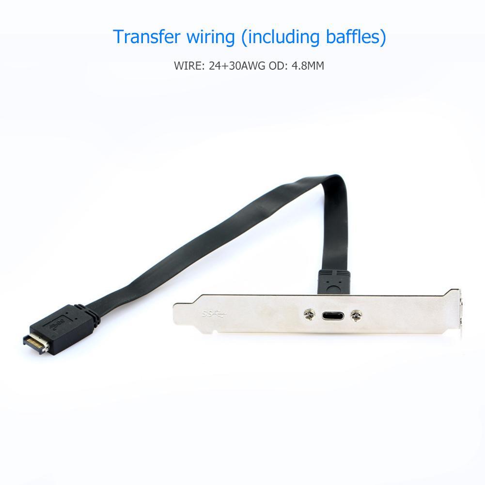 USB 3.1 Mặt Trước Đầu Loại E Nam Sang USB-C Loại C Cáp Mở Rộng 30Cm Bo Mạch Chủ Máy Tính dây Kết Nối Dòng Dây