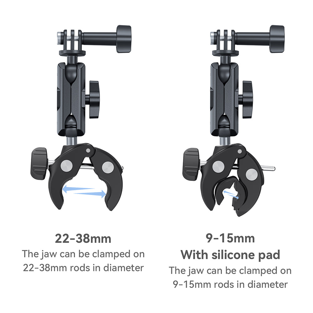 Kẹp Ghi Đông Telesin Cho GoPro, Sjcam, Yi Action, Osmo Action, Điện Thoại Trên xe đạp, xe máy, mô tô
