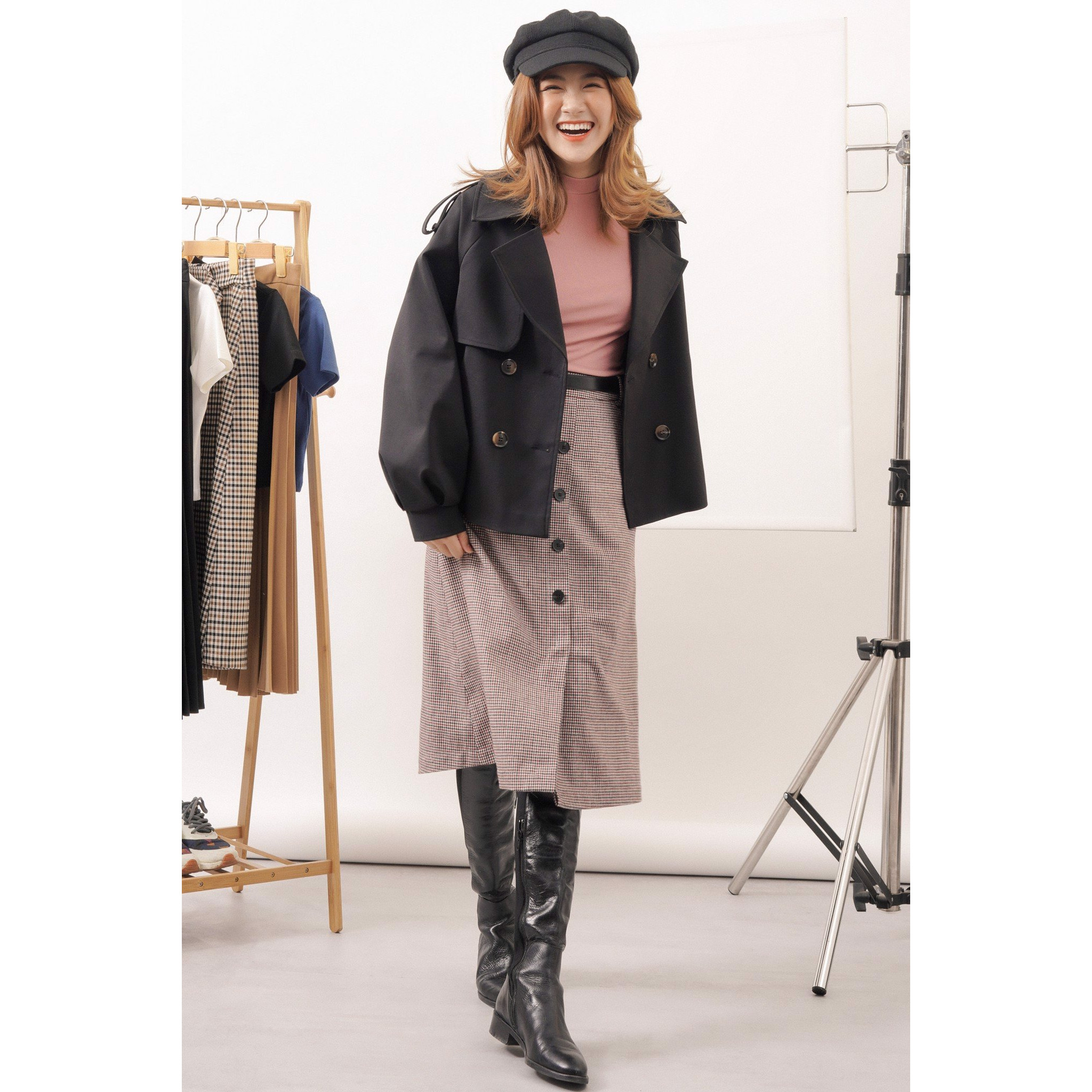 Áo khoác Trench coat ngắn tay raplang 0KH4016 ADORE DRESS