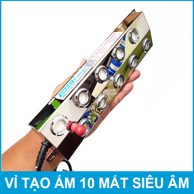 Vỉ tạo ẩm 10 mắt bằng sóng siêu âm 48V 240W Smartpumps kèm nguồn điện chính hãng