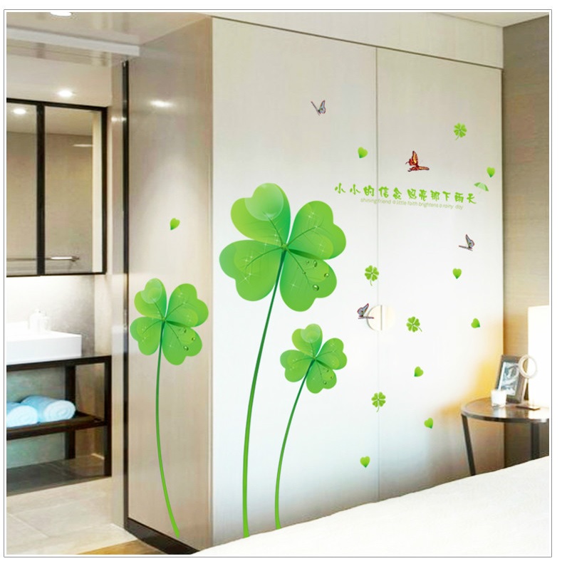 Decal dán tường Cỏ bốn lá AmyShop DH029 (142 x 175 cm)