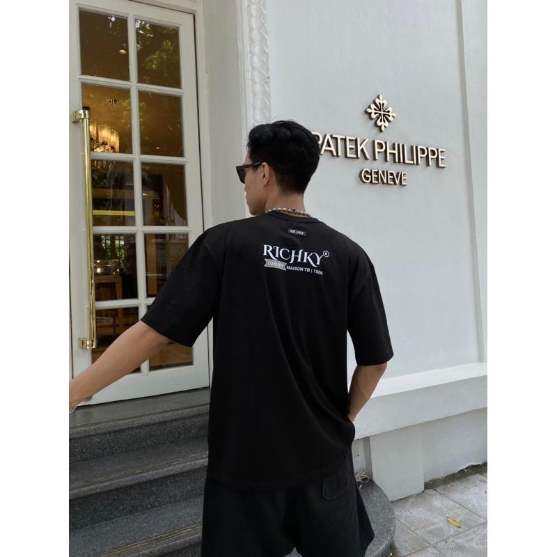 Áo Thun Unisex Richky Premium Tee Luxury Maison TB Đen - RKP04