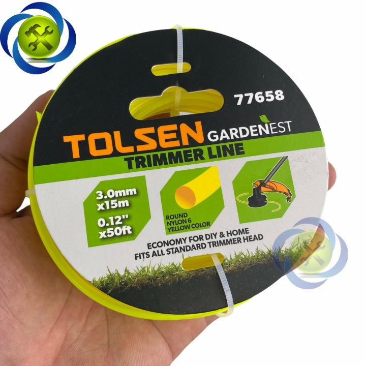 Dây cắt cỏ Tolsen 77658 kích thước 3mm x 15mét màu vàng