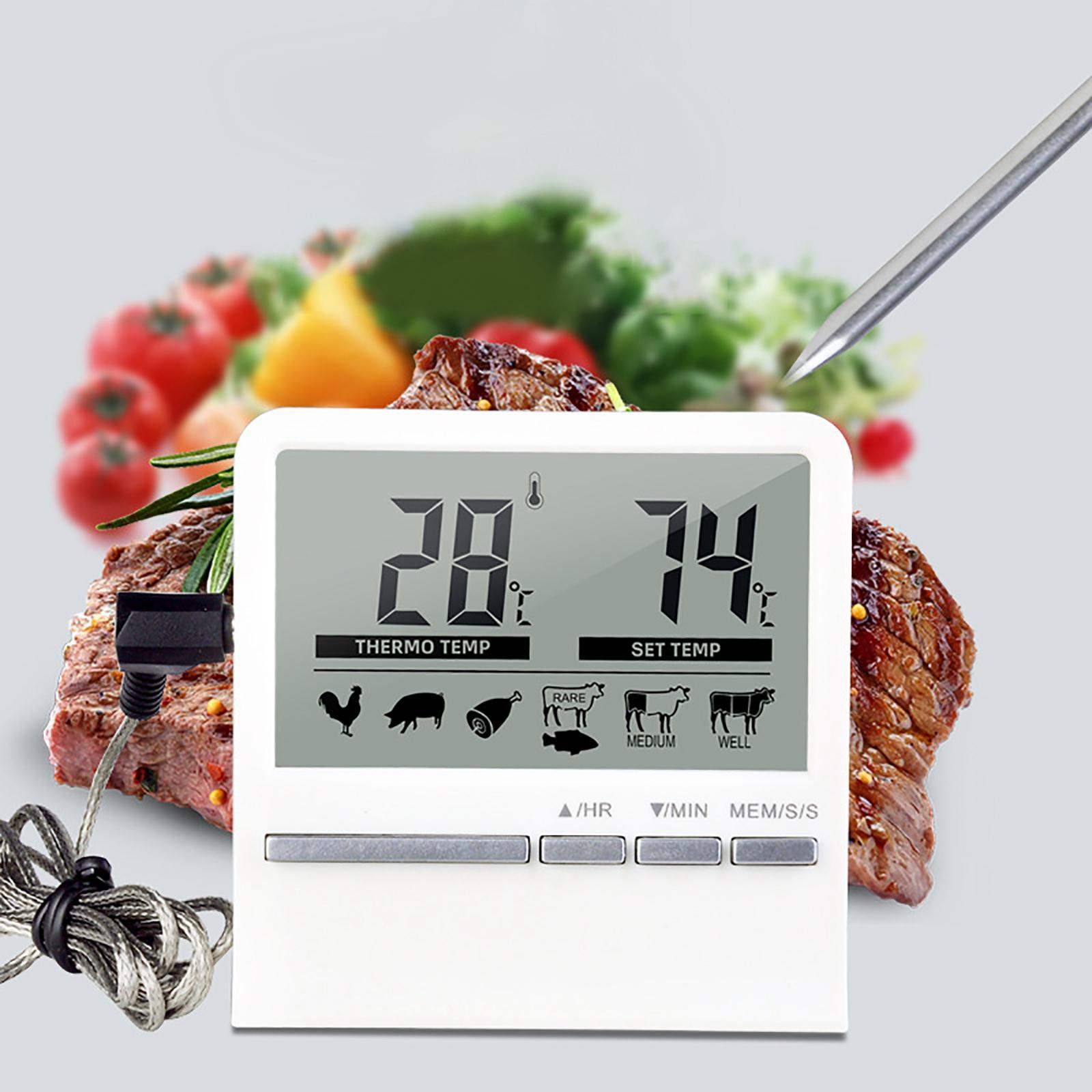 Digital Food Thermometer LCD Display for Outside Grill Kitchen Cooking