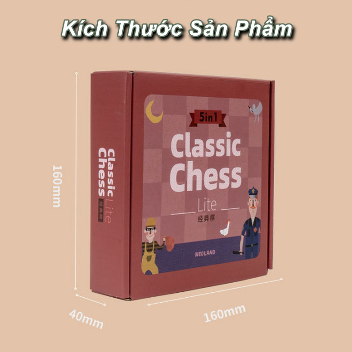 Bộ Cờ Vua Cổ Điển NEOLAND Classic Chess 5in1 - Home and Garden