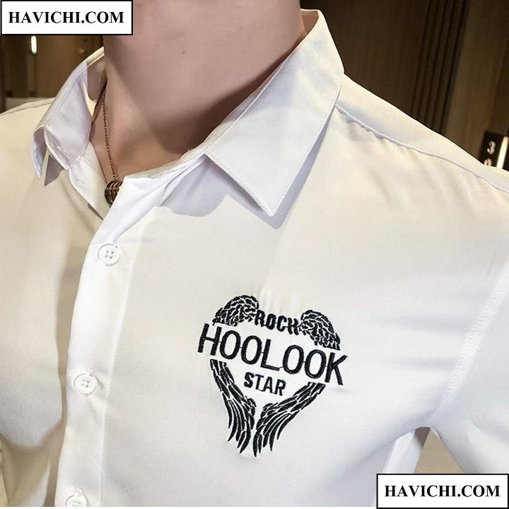 ÁoSơ mi nam trắng thêu