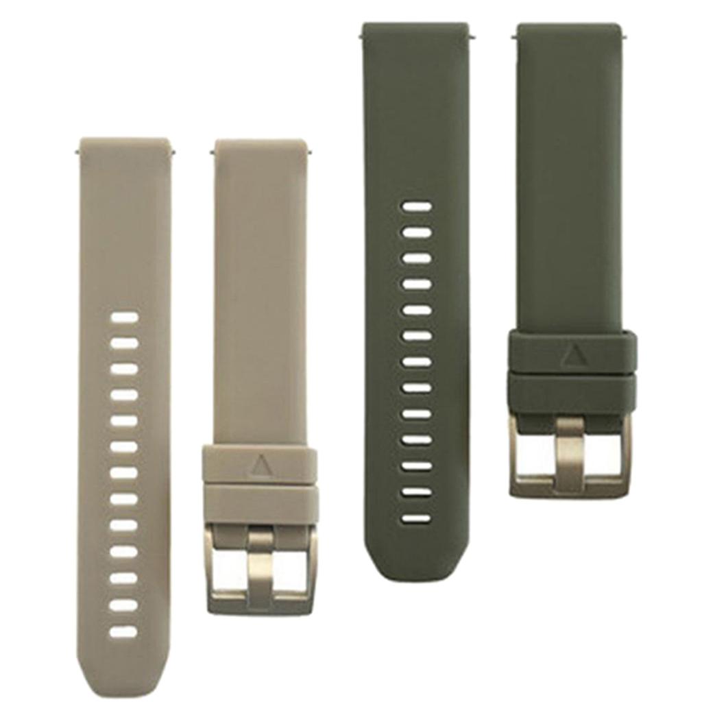 2Pcs Women Men Soft Silicone Rubber Watch Bands Repalcement Quick Release Strap 20mm, Army Green+Gray