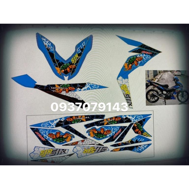 Tem xe winner 150 mẫu con rùa xanh đen