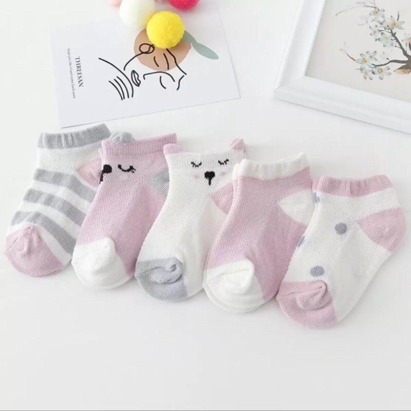 Set 5 Đôi Tất Lưới Cổ Thấp Cho Bé