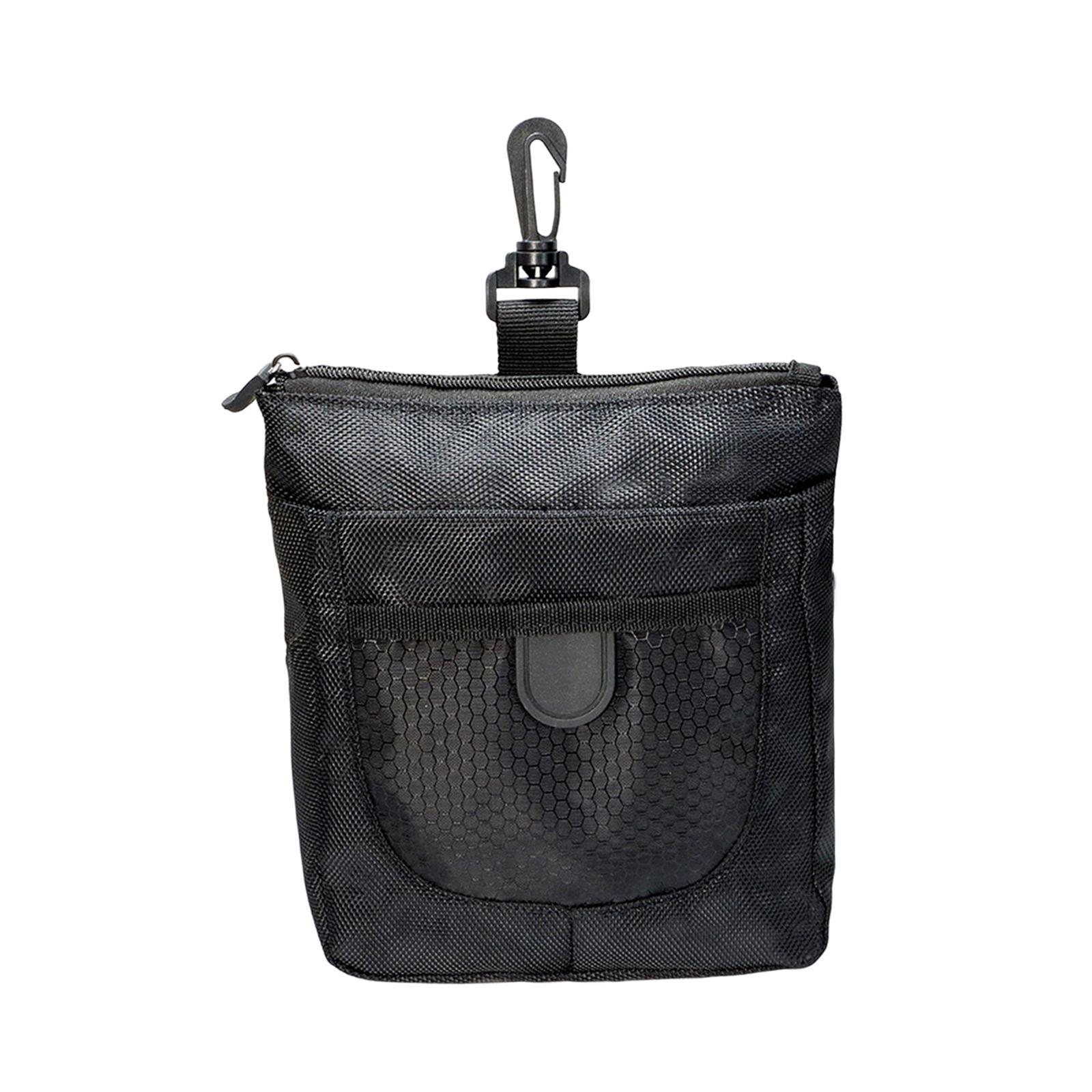 Golf Ball Bag Pouch Polyester with 360 Degree Swivel Buckle Golf Tee Holder