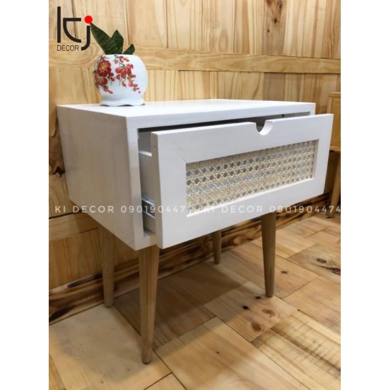- TỦ ĐẦU GIƯỜNG MÂY ĐAN MẮT CÁO KI DECOR