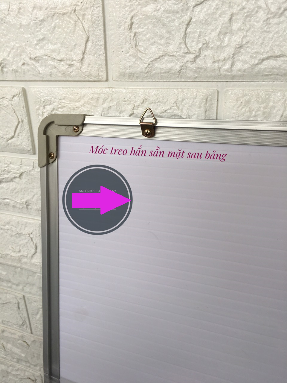 Bảng trắng viết bút lông từ tính, KT 80x120 cm