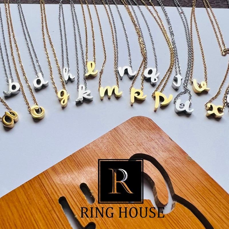 Dây Chuyền Vòng Cổ Cặp Đôi Nam Nữ Chữ Cái Tên Riêng Vàng Gold Bạc Titan Không Đen Gỉ Ring House
