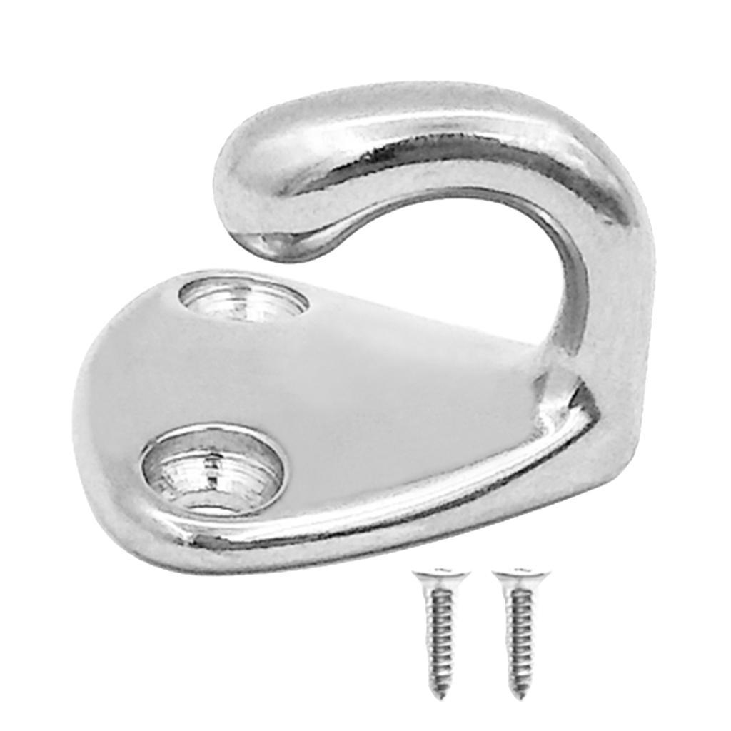 2pcs Marine Grade Stainless Steel Boat Hook Coat and Hat Hook Wall Mount