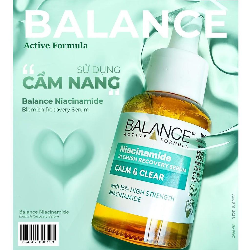 Serum ngừa mụn mờ thâm Balance Active Formula Niacinamide 15% Blemish Recovery 30ml