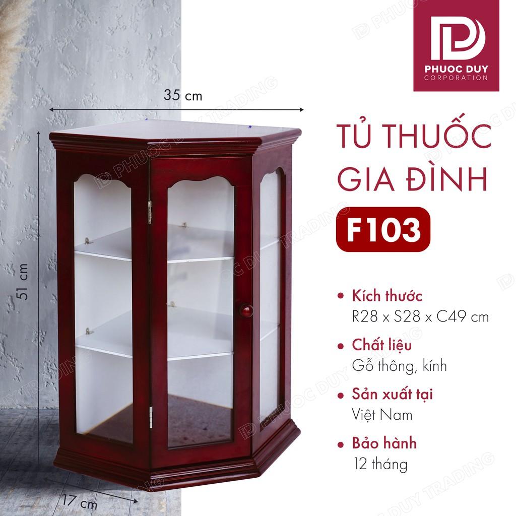 Tủ thuốc - Tủ y tế gia đình gỗ tự nhiên F103