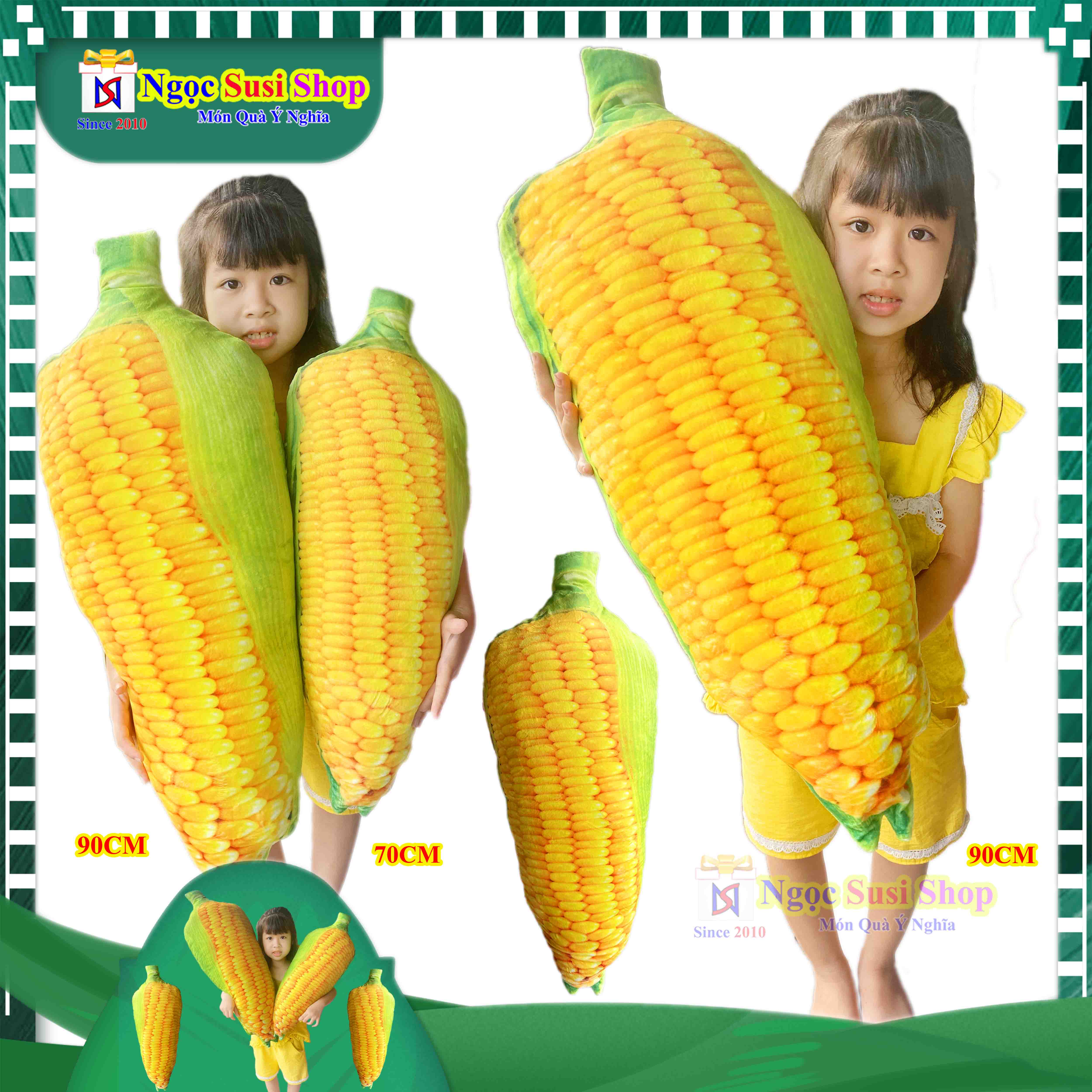 GẤU BÔNG HÌNH TRÁI BẮP 3D SIÊU MỀM MỊN 2 MẶT ÔM NGỦ - THÚ BÔNG CHO BÉ
