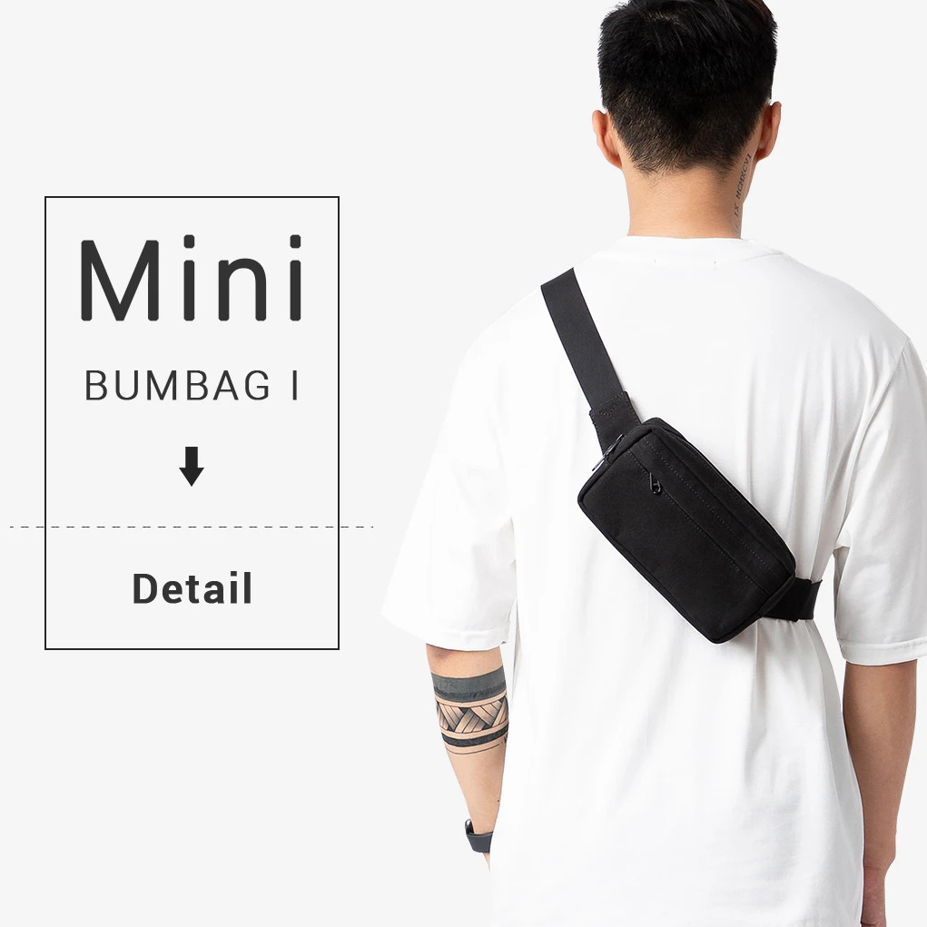 TÚI ĐEO CHÉO Mini Tiện Lợi BUMBAG Vải Canvas Cao Cấp Chống Thấm Nước Unisex Nam Nữ Chuẩn Dim DOLANTO