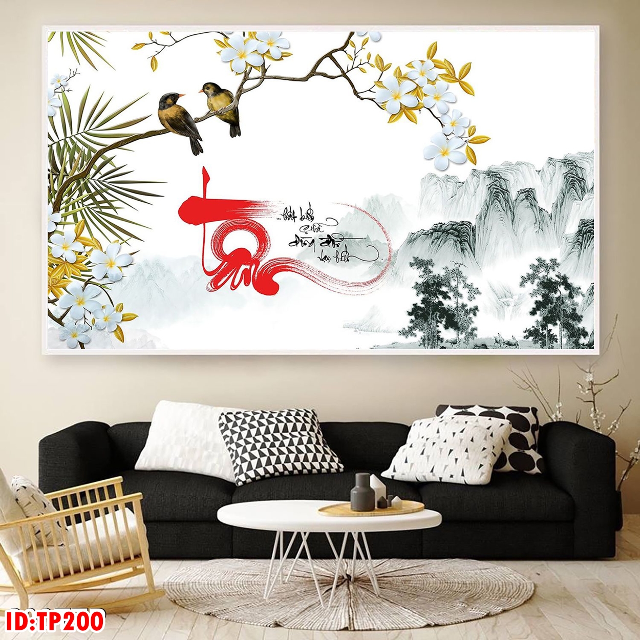 Tranh Canvas Chữ Cội Nguồn In Vải Canvas - Tranh Treo Tường Trang Trí Giá Rẻ