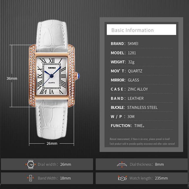 Đồng hồ Nữ dây da SKMEI 1281 - DHA483