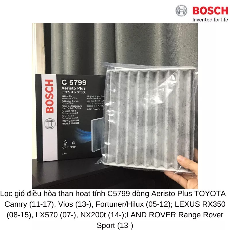 Lọc Gió Điều Hòa Có Than Hoạt Tính / BOSCH / Ariesto Plus C5799 / Cho Xe Camry , Vios , Fortuner/Hilux ...
