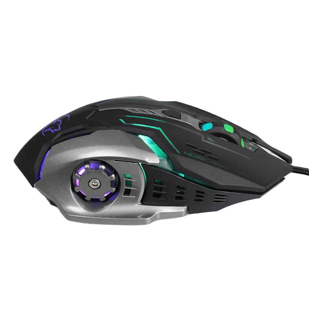 USB Wired Mouse Gaming Mice, 6 Buttons LED Backlit Colorful Light, with Scroll