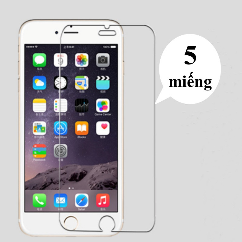 Combo bộ 5 miếng kính cường lực 9H dán màn hình cho iPhone 6/6s/7/8