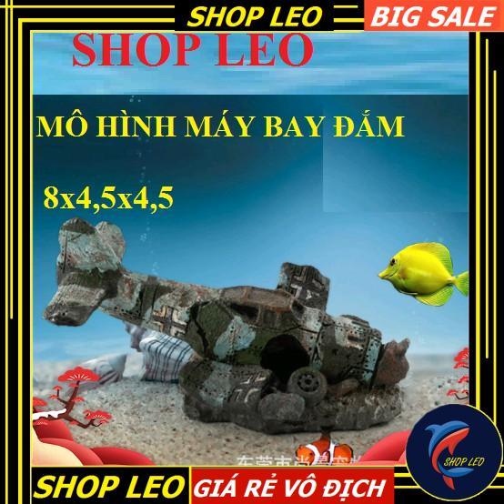 MÔ HÌNH MÁY BAY ĐẮM MẪU 01 - TRANG TRÍ BỂ CÁ - HỒ THỦY SINH