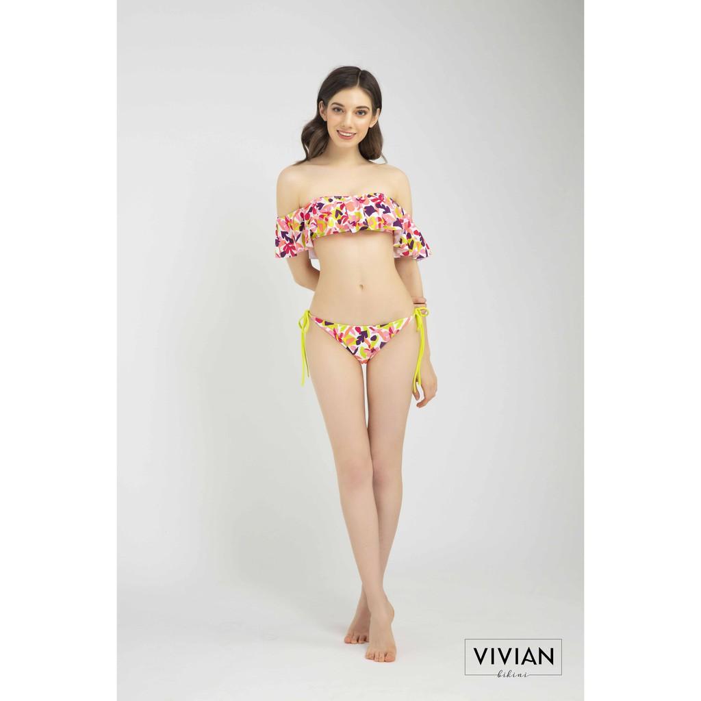 Quần bơi Nữ VIVIAN BIKINI kiểu tam giác cột dây hai bên- màu Floral - VS146_FLO