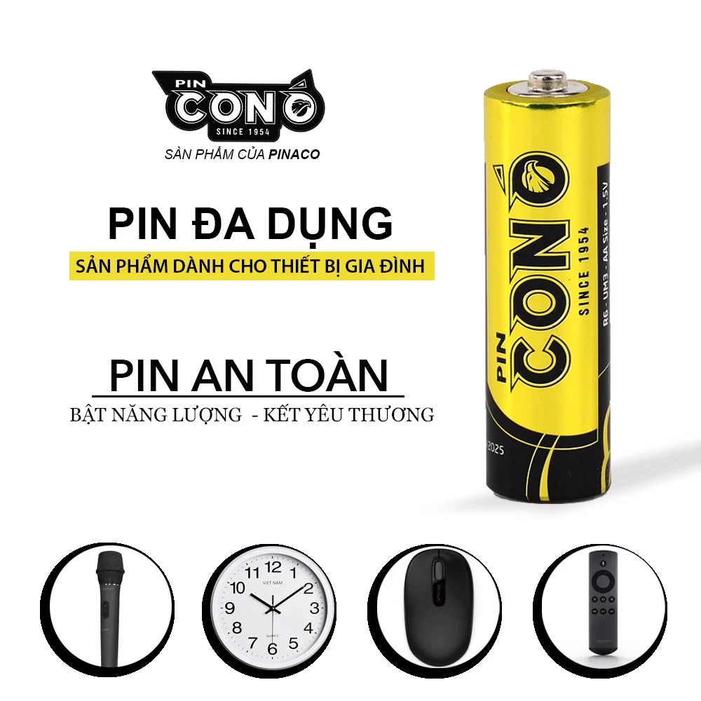 Combo 5 vỉ Pin Con Ó Đa Dụng Decal R6P - Size AA - Vỉ 4 viên