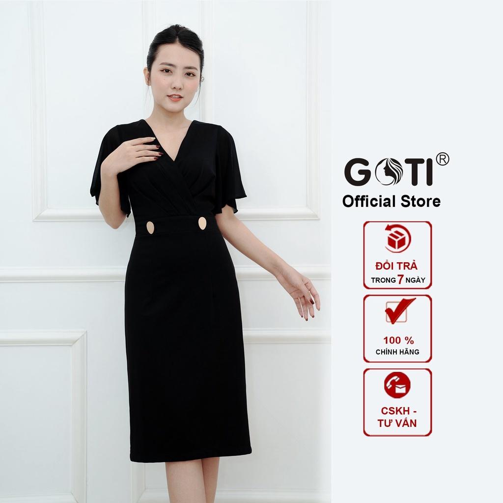 GOTI - Đầm Suông Chữ A Dự Tiệc Trung Niên Nữ Cao Cấp Màu Đen, Đỏ Vải Thun Co Giãn BigSize Cho Mẹ U40 U50 3321