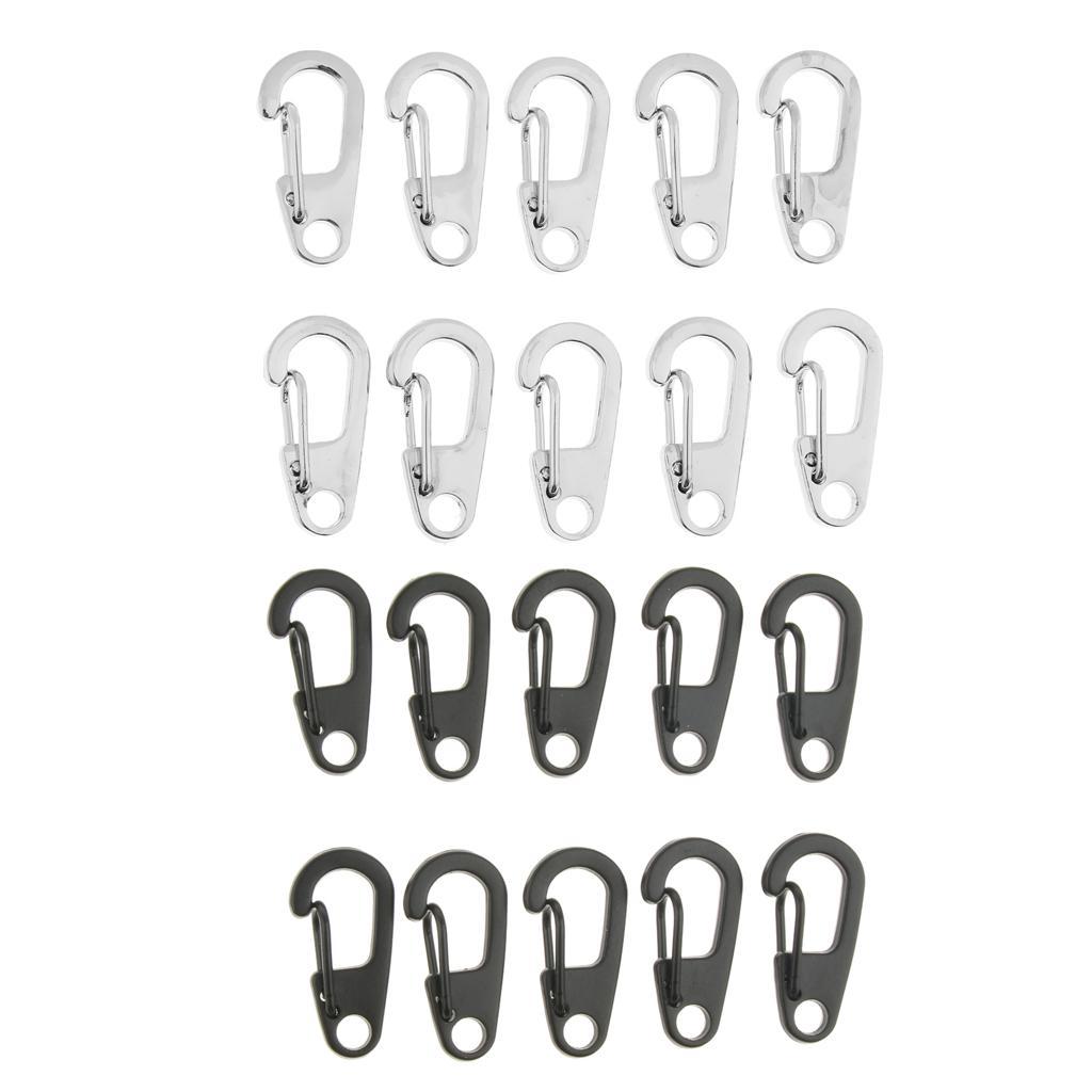 20Pcs Mini Alloy Key Buckle Snap Spring Clip Hook Carabiner Keychain Keyring 26mm for Backpacking, Camping, Hiking, Cycling, Fishing, Kayaking