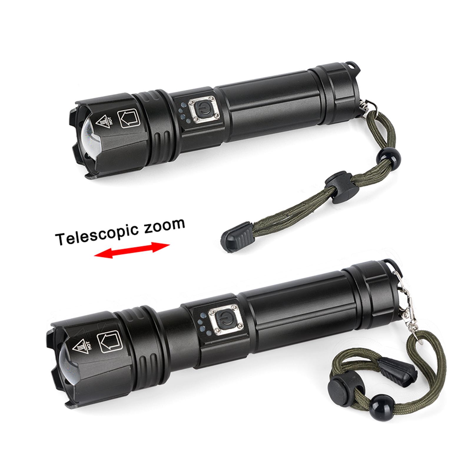 Rechargeable    Flashlight - High Lumens LED, Super Bright, Zoomable, 3 Modes, Water Resistant - Outdoor Camping, Emergency Flashlights