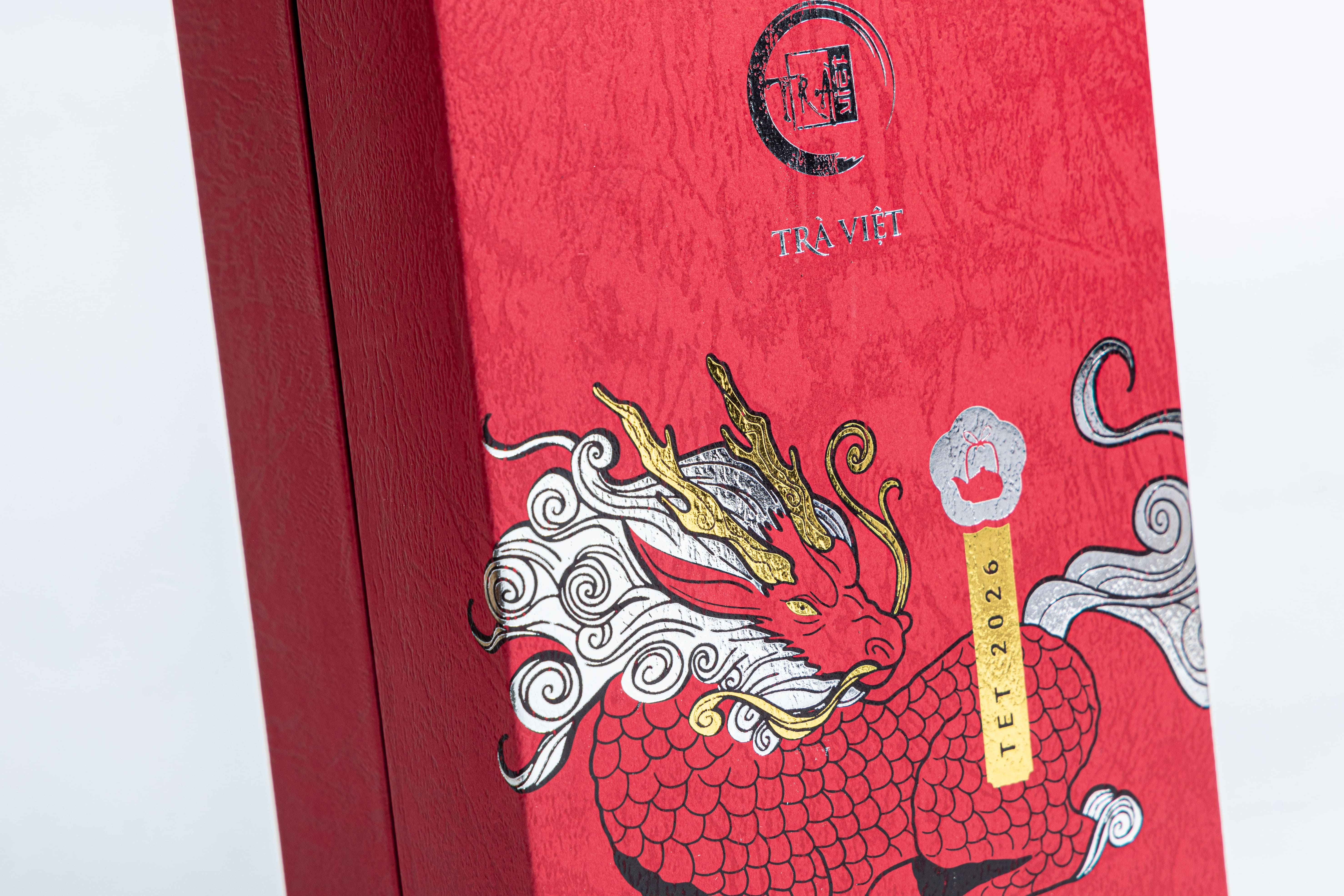 [ Quà Tết Cao Cấp - TRÀ VIỆT ] – Hộp Quà Tri Ân Giấy Gân Nổi Mỹ Thuật – Quà Tặng Tết Sang Trọng