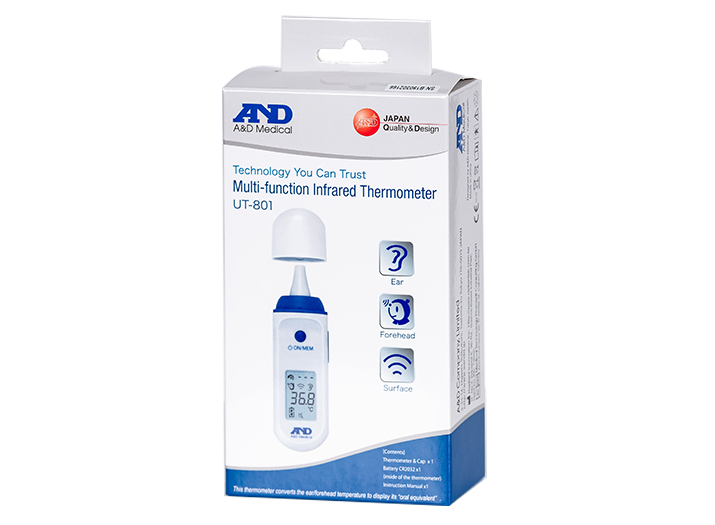 Nhiệt kế hồng ngoại đo tai, trán AND A&amp;D Medical UT-801 đo nhanh, chính xác chỉ sau 1 giây