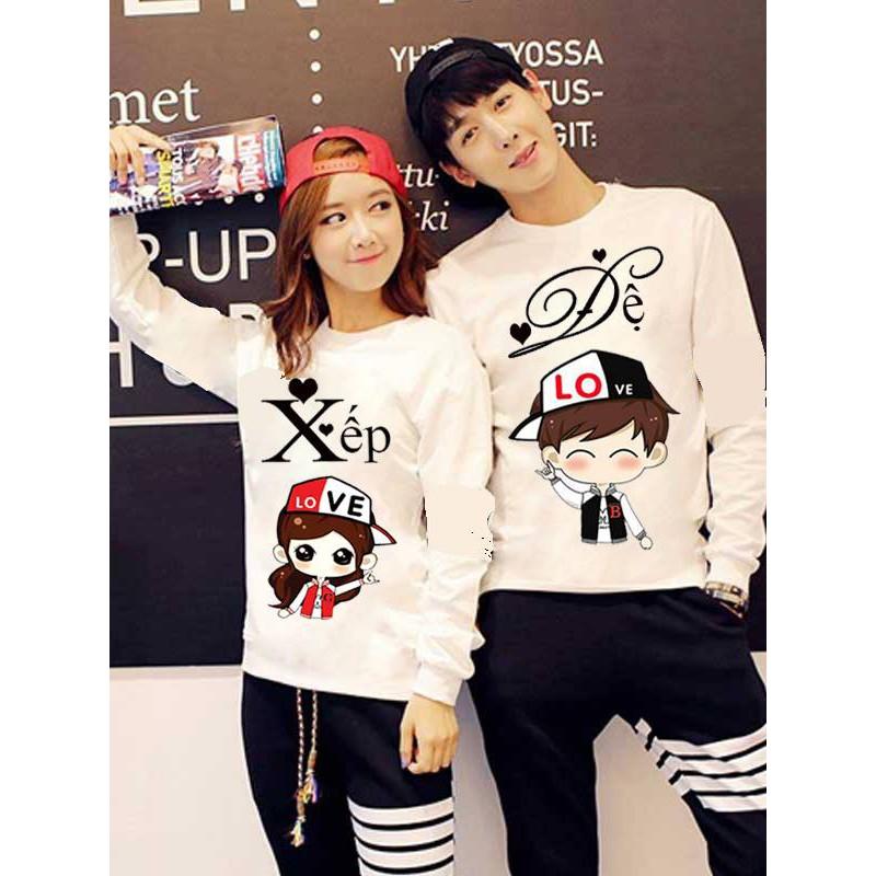 ÁO NỈ ĐÔI TÌNH YÊU- ÁO CẶP MẪU XẾP ĐỆ CỰC CHẤT BÊN NHAU