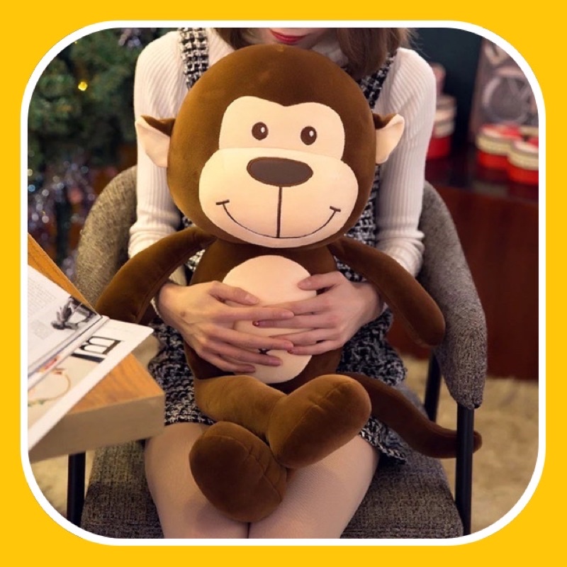 Thú nhồi bông khỉ nâu chất lông mềm mịn - Size từ 50 đến 80cm - Quà tặng gấu bông khỉ con dễ thương - Gối ôm cho bé