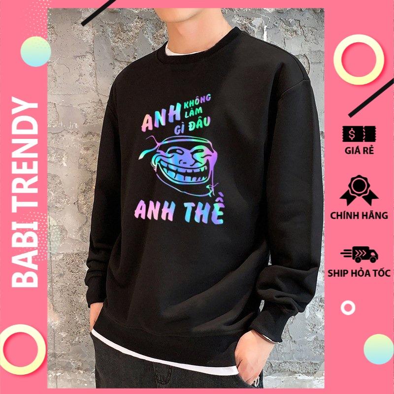 Áo sweater chữ Anh Thề phản quang unisex nam nữ phong cách hàn quốc form rộng – ST198- babitrendy