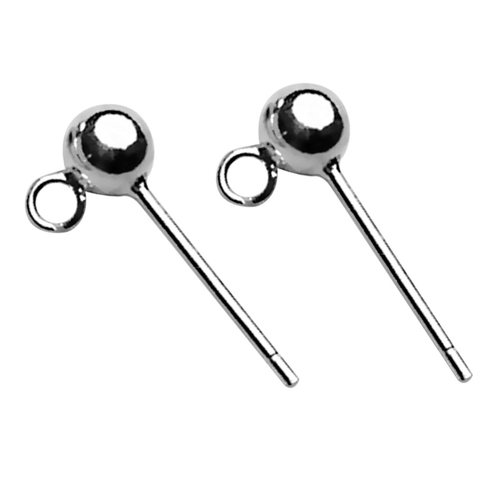 32pcs Ball Stud Posts Backs Pin Post Studs Earrings DIY Jewelry Making Findings