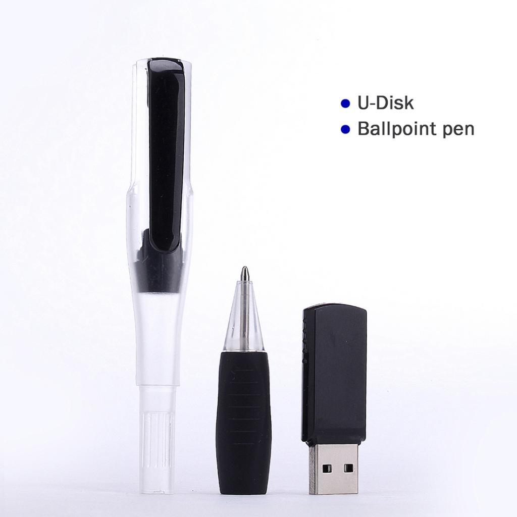 Business USB 2.0 Flash Drive, 2-in-1 Memory Thumb U Disk with Ballpoint Pen